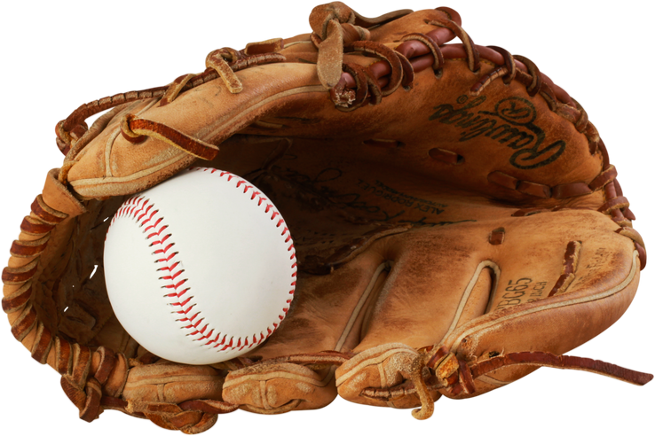 Baseball Glove with a Ball in It - Isolated Image